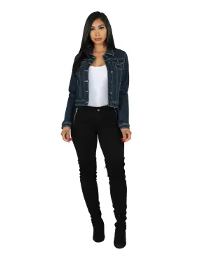 Classic Jacket in Stretch Denim Non Restrictive Fit