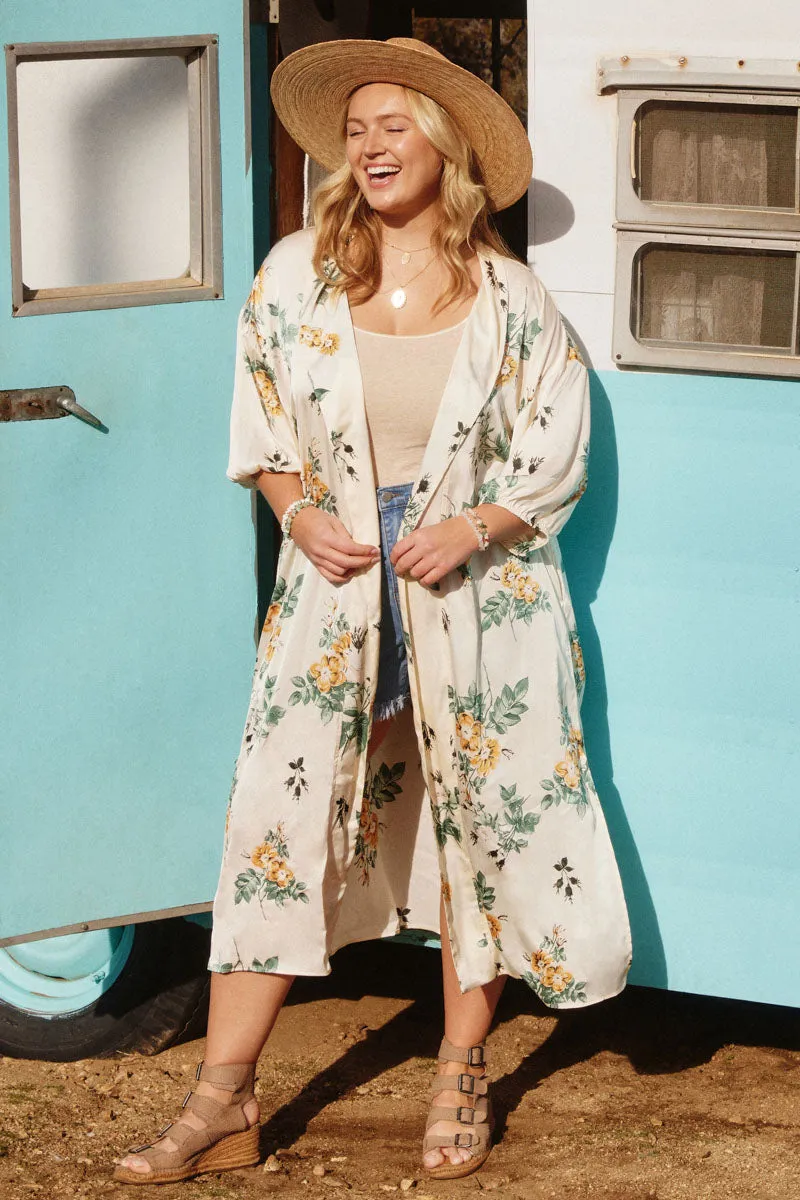 Satin Floral Open Duster Advanced Wickability System