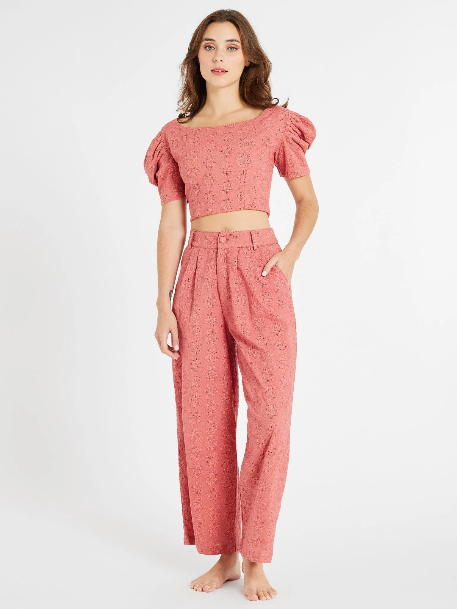 BioBased Fiber Coco Top in Rosewood Eyelet