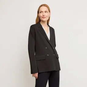 Cody Boyfriend Jardigan :: Black Stretchable Neckline Zipper Closure