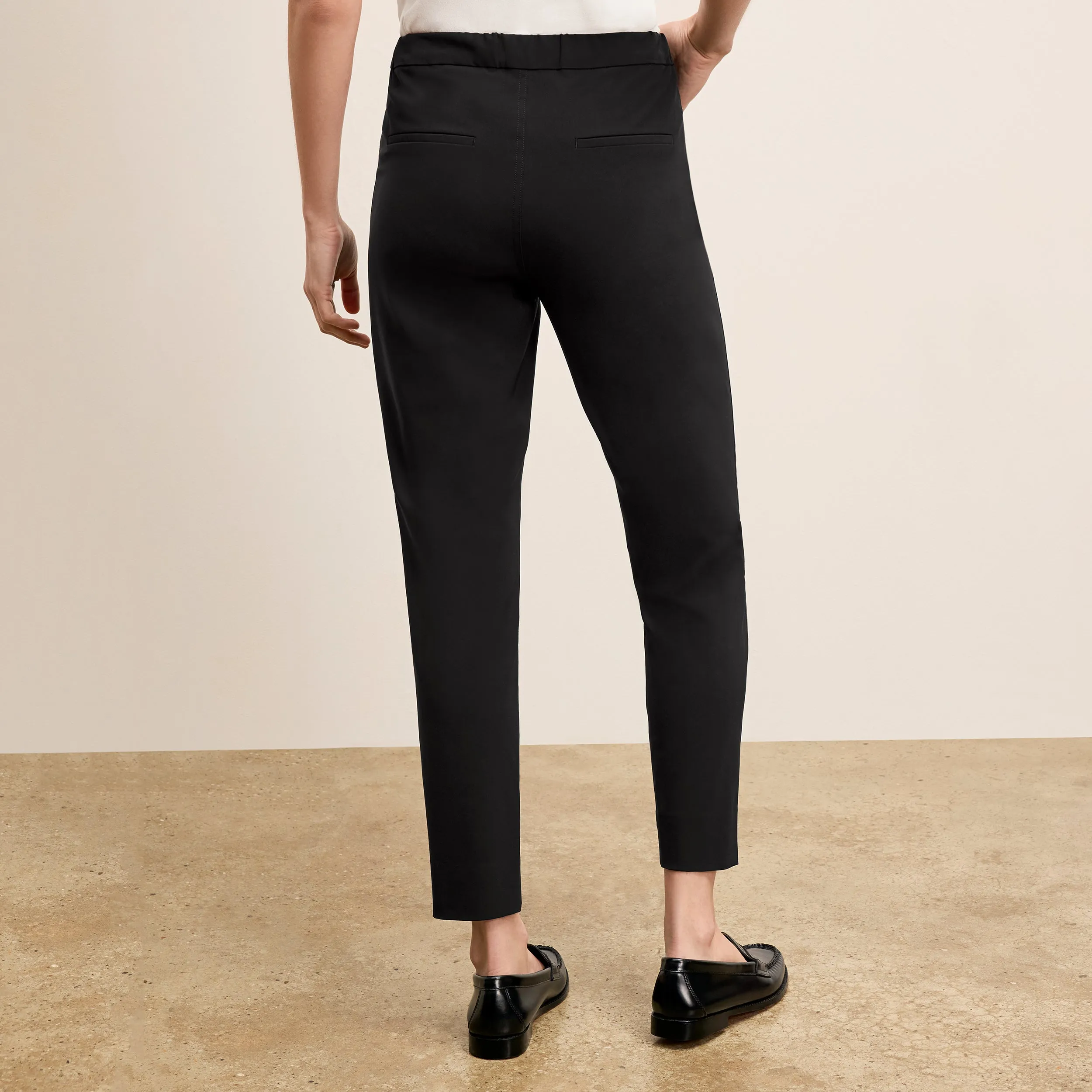 Non Restrictive Collar Stretchable Neckline Colby Travel Pant - OrigamiTech :: Black