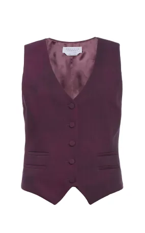 Coleridge Vest in Bordeaux Virgin Wool Easy to Wear AthleisureReady