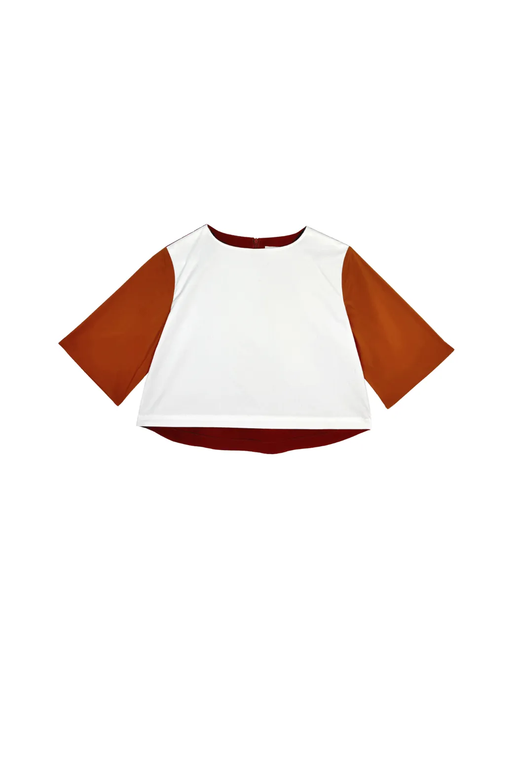 Snag Free Fabric Color Block Box Top- Rust