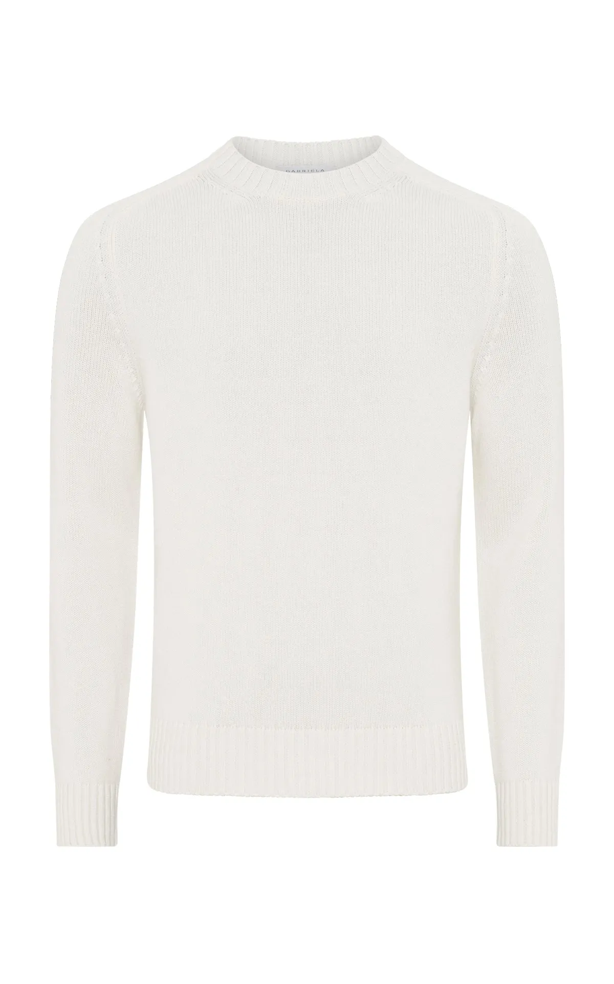 Francesco Knit Sweater in Ivory Cashmere Colorfast Dyed Knit