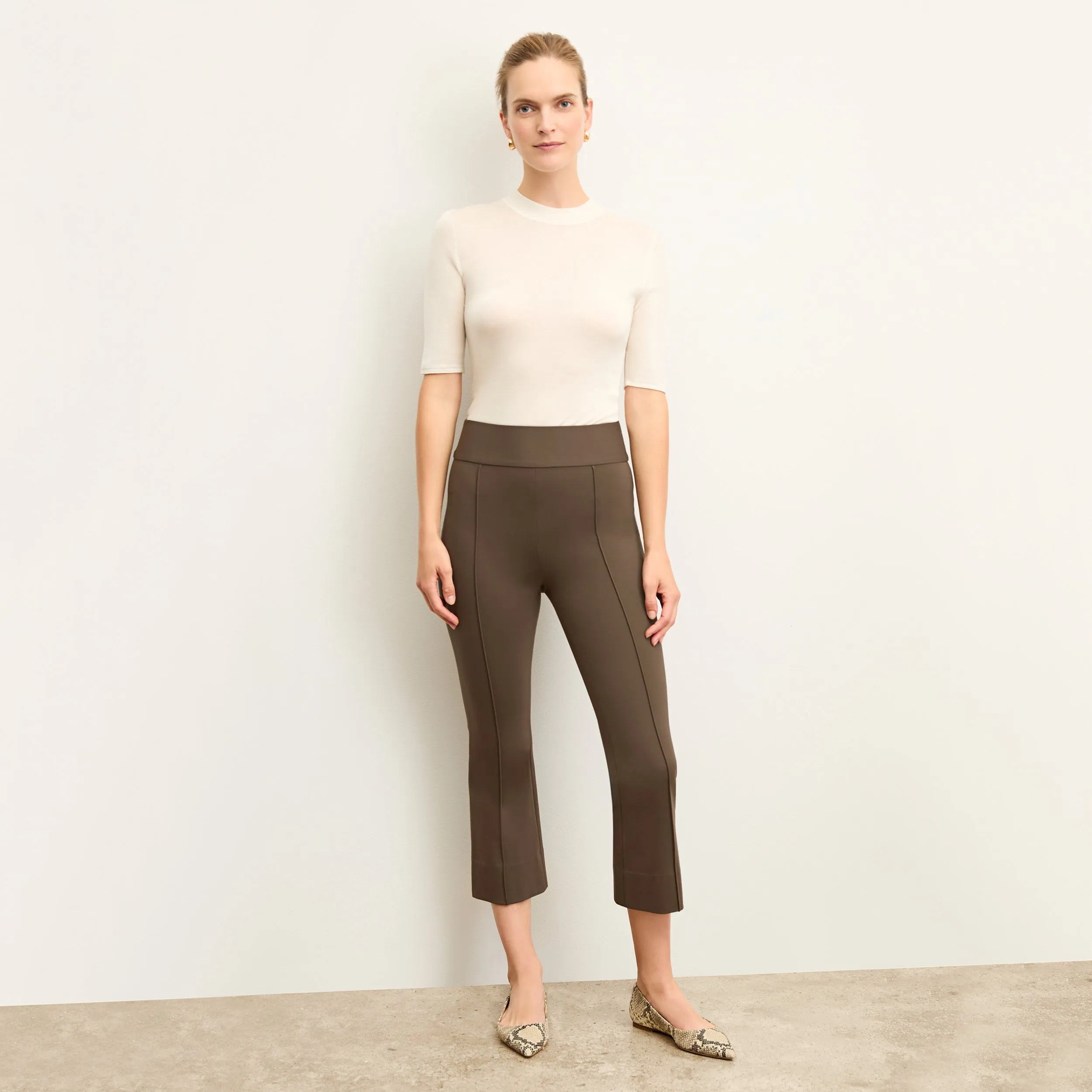 Basic Dress Comfort First Allyn Kick Flare Pant - Butter Ponte :: Ash