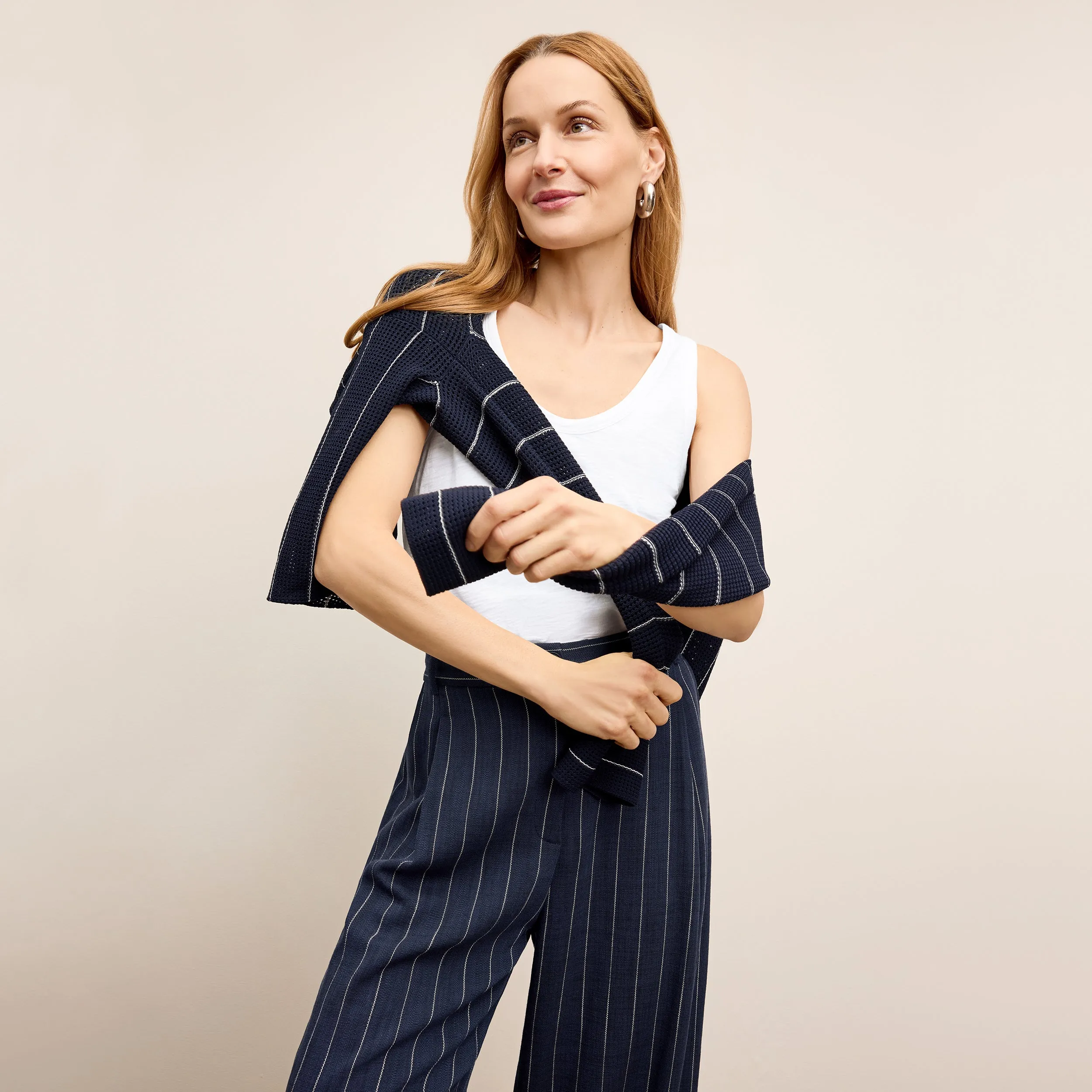 Wyatt Tank - Organic Cotton Slub :: White Easy Care Material