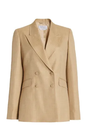 Stephanie Blazer in Hay Virgin Wool and Silk Linen Bound Seam Finish