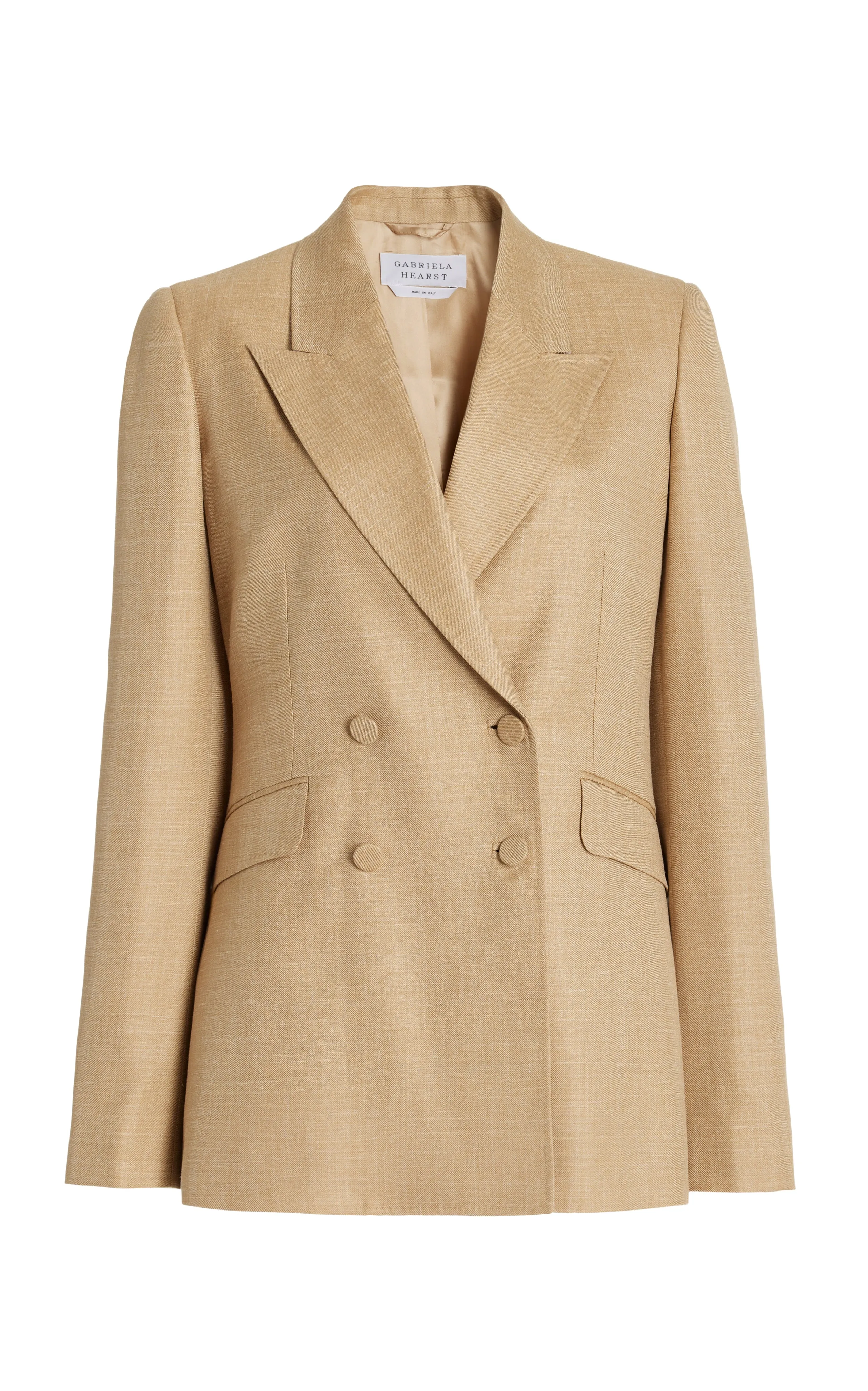 Moisture Control Lining Stephanie Blazer in Hay Virgin Wool and Silk Linen
