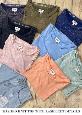 IP4007 | WASHED KNIT TOP WITH LASER CUT DETAILS RawEdgedDesign