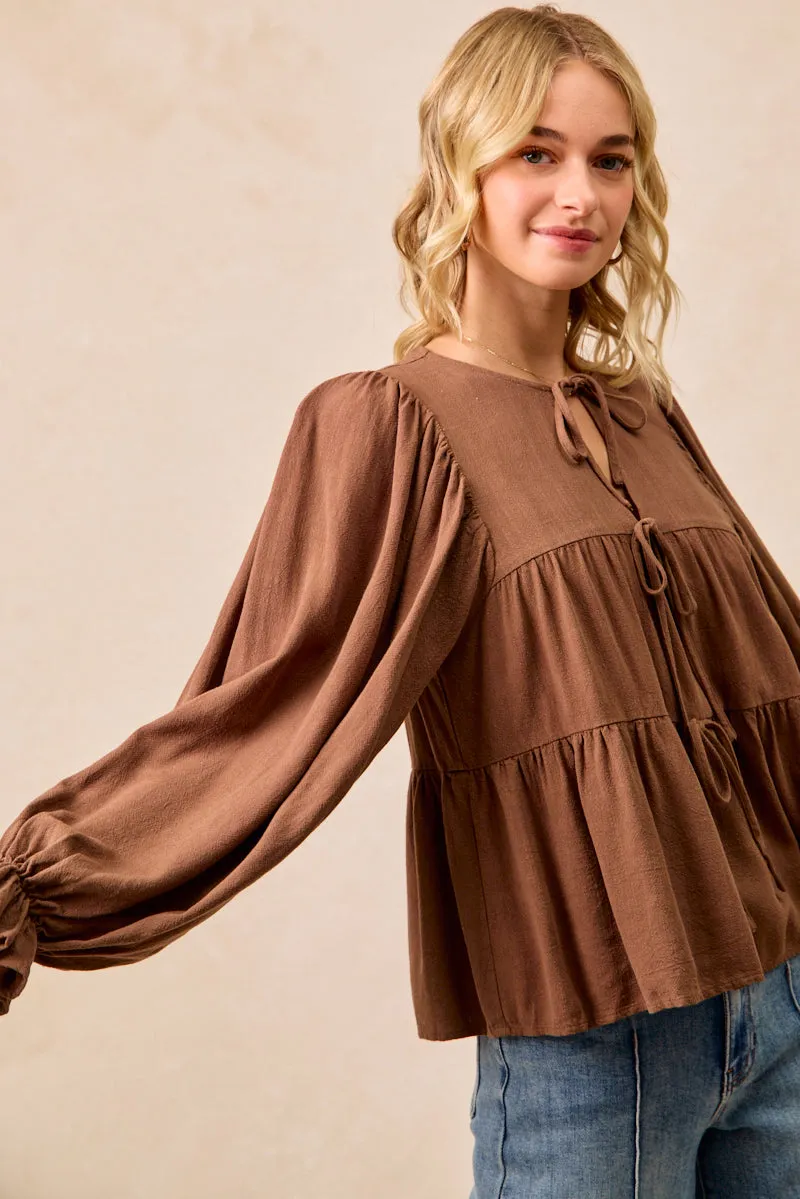 Odor Control Tech Adaptive Fit IT4450H-03 | LINEN LIKE SOLID TOP WITH BOW TIED DETAILS