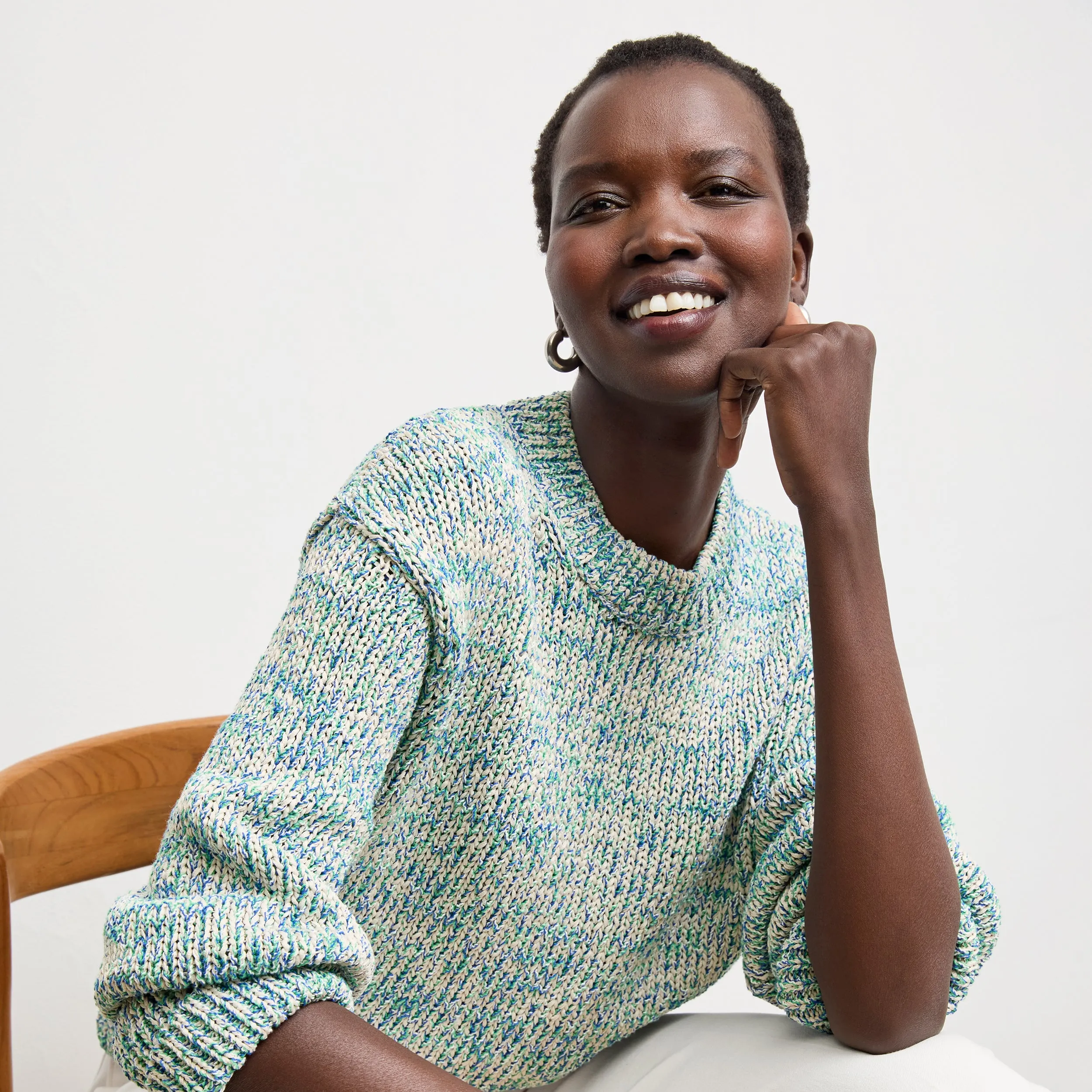 Maura Easy Luxury Sweater - Boucle Sweater :: Multi Eco Friendly Fabric