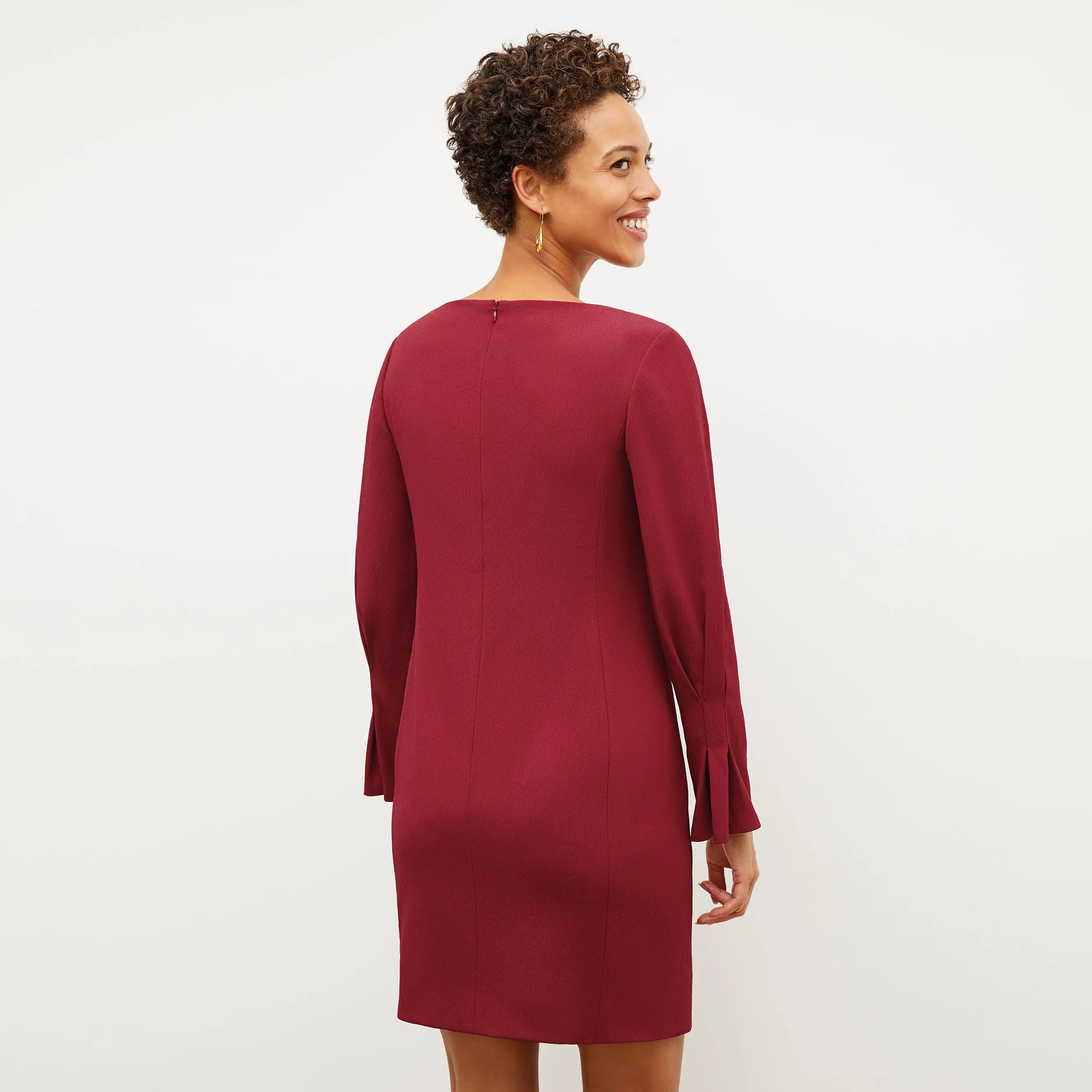 Tagless Design CompressionMolded Trim Regina Dress - Eco Heavy Soft Wave :: Cerise