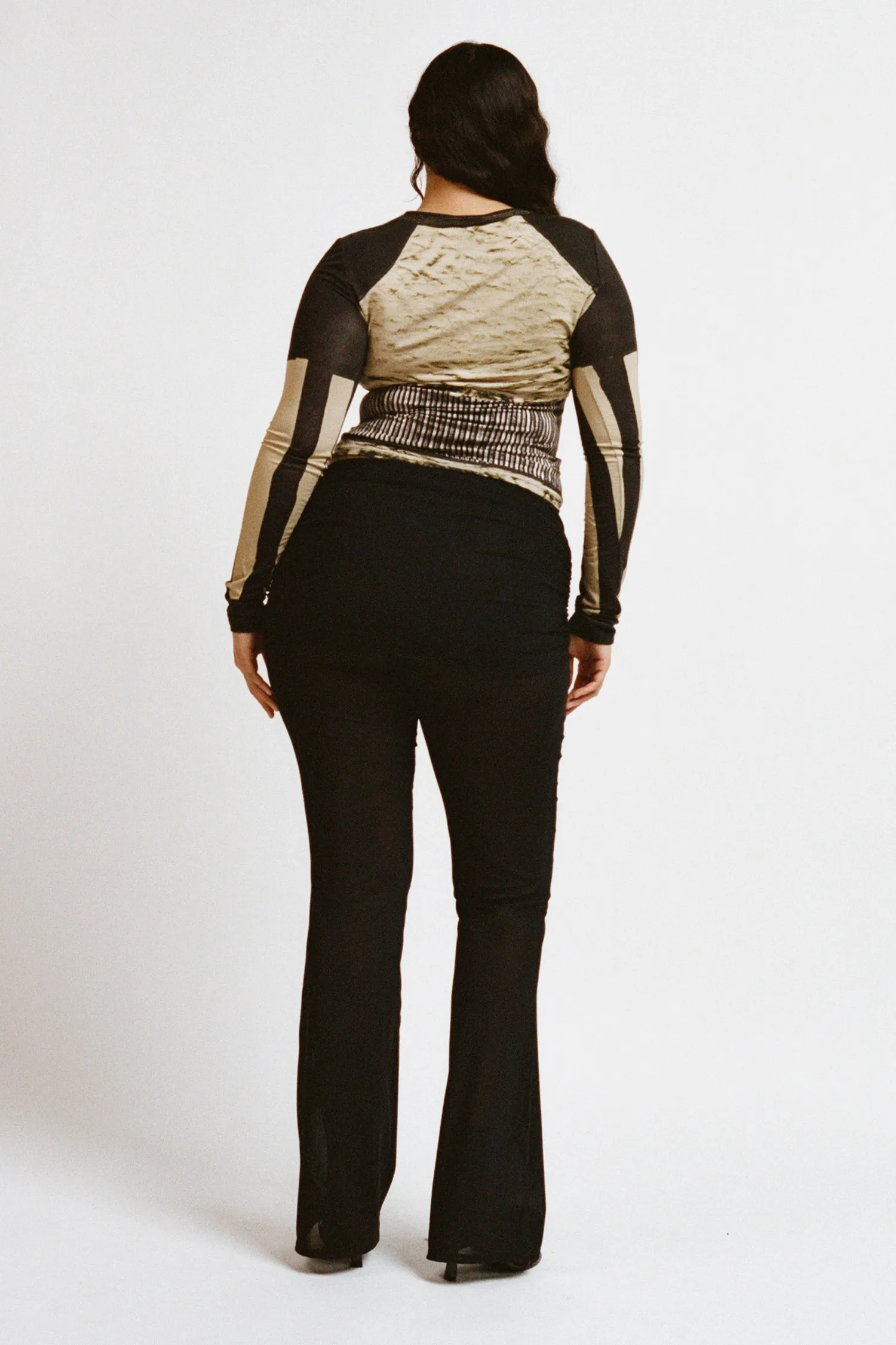 Contoured Armhole Design LayeredCollar ALANA PANT - BLACK