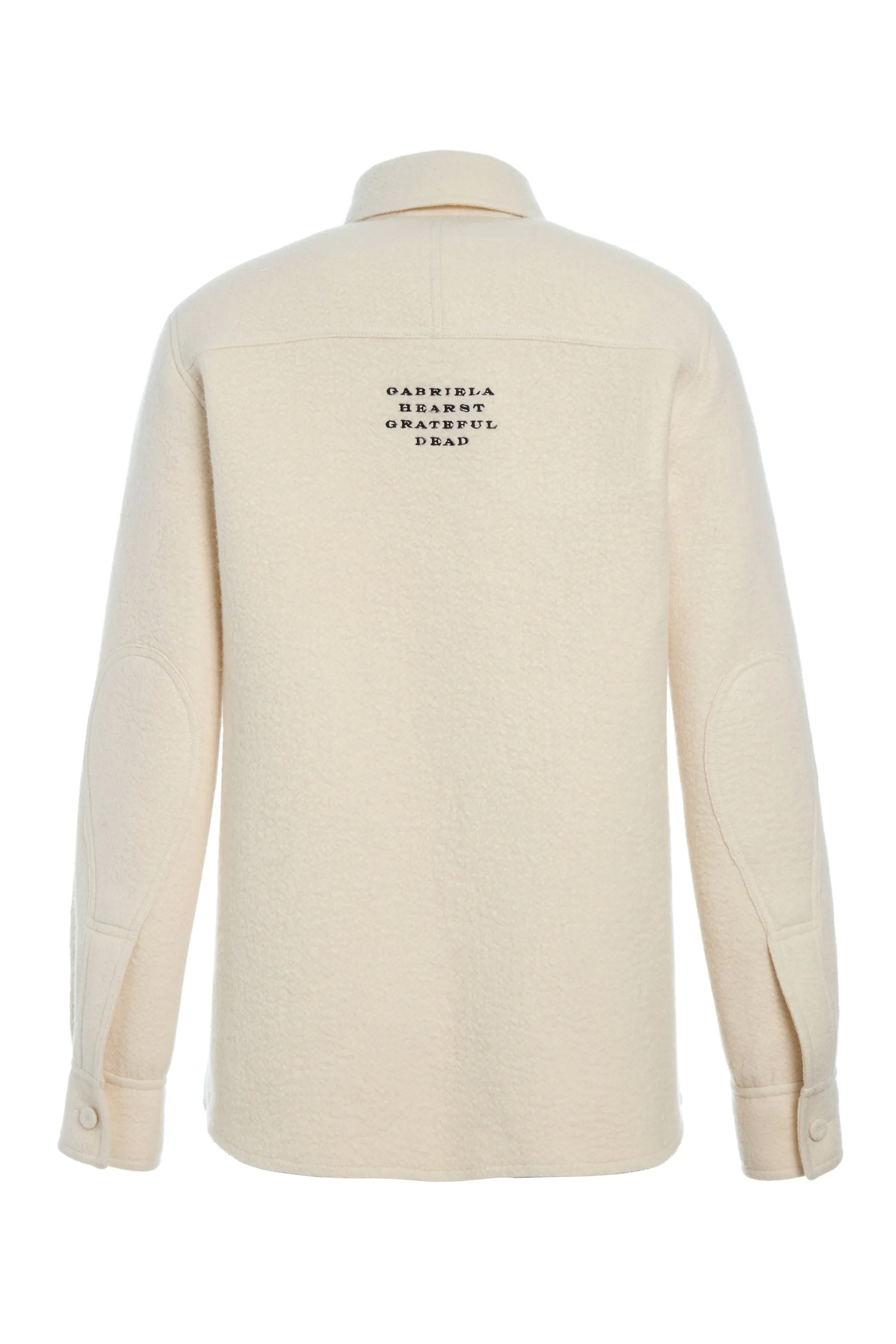 John Austin Shirt in Ivory Double-Face Recycled Cashmere Felt Temperature Adaptive