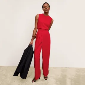 OversizedSilhouette Multi Pocket Functional Design Conway Pant - Eco Sateen :: Maraschino