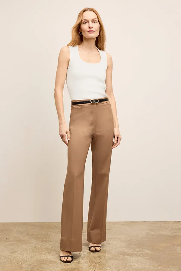 Horton Flare Trouser - Washable Wool Twill :: Saddle Light Deflection Fabric Non Restrictive Mobility