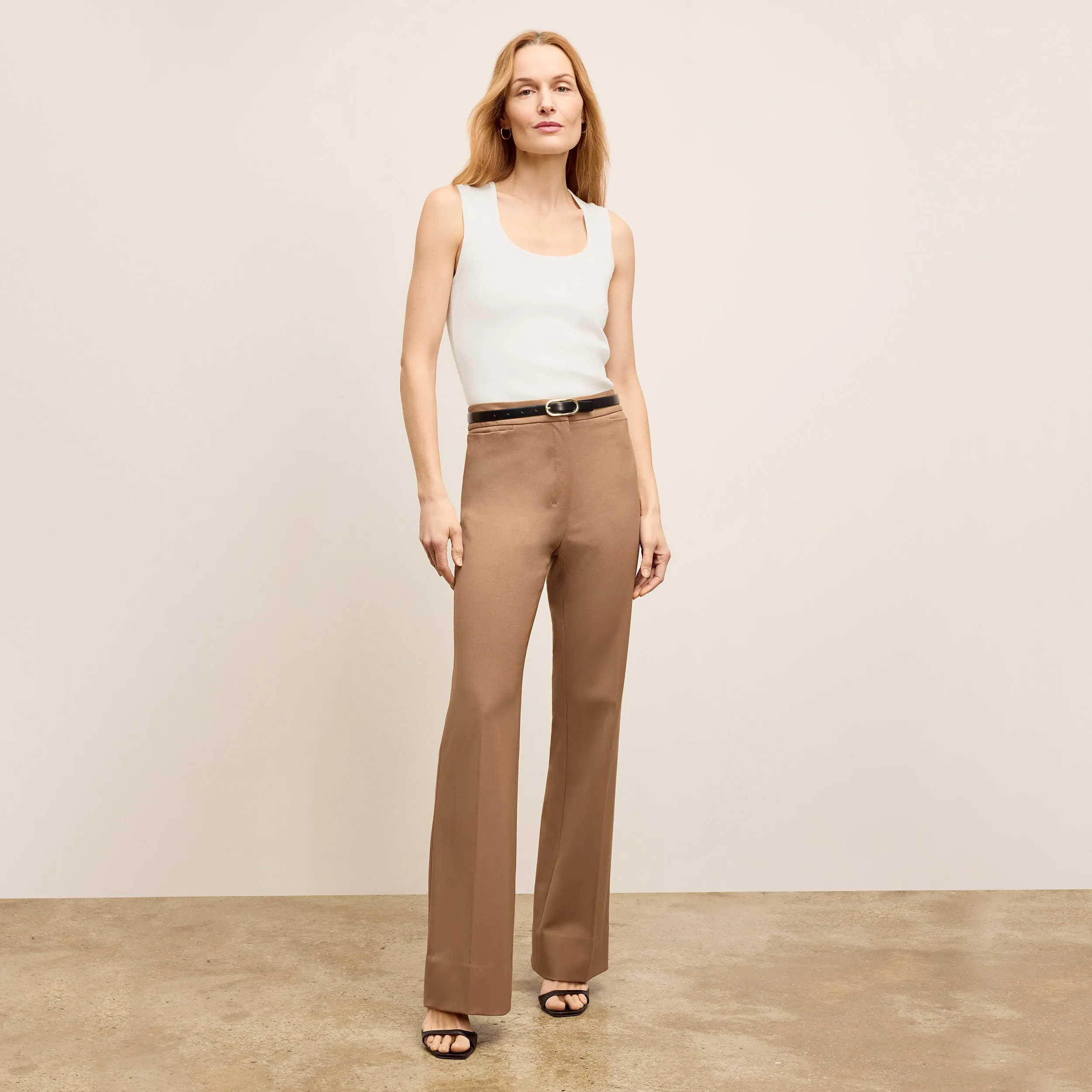 Horton Flare Trouser - Washable Wool Twill :: Saddle ResilientStretch