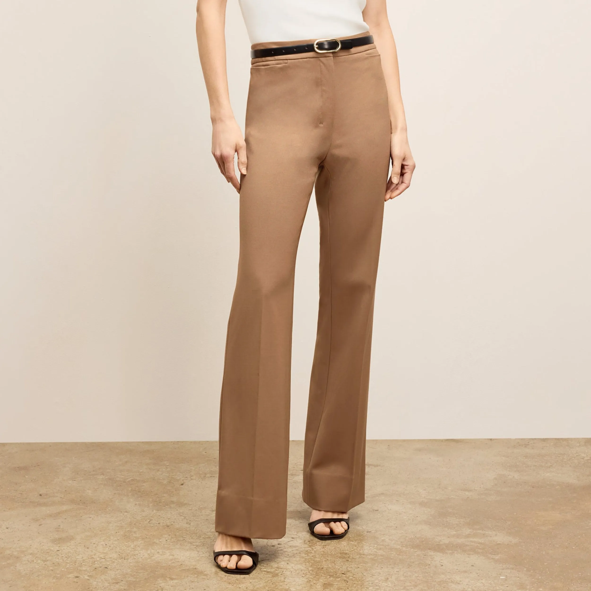 Horton Flare Trouser - Washable Wool Twill :: Saddle WrinkleResistant Fabric Flatlock Seam Design