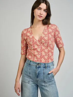 Gianna Wrap Top - Matisse Vermillion EcoFriendly Dye Process