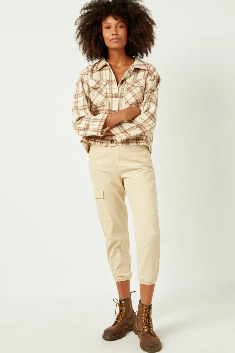 Flared bottom Corduroy Zip Fly Cargo Joggers