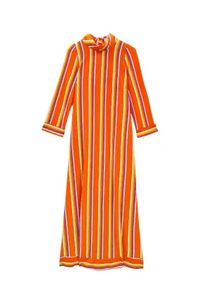 Mod Kaftan - Orange Stripe Compact Weave Fabric