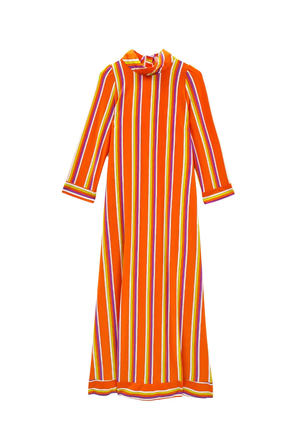 Mod Kaftan - Orange Stripe Compact Weave Fabric