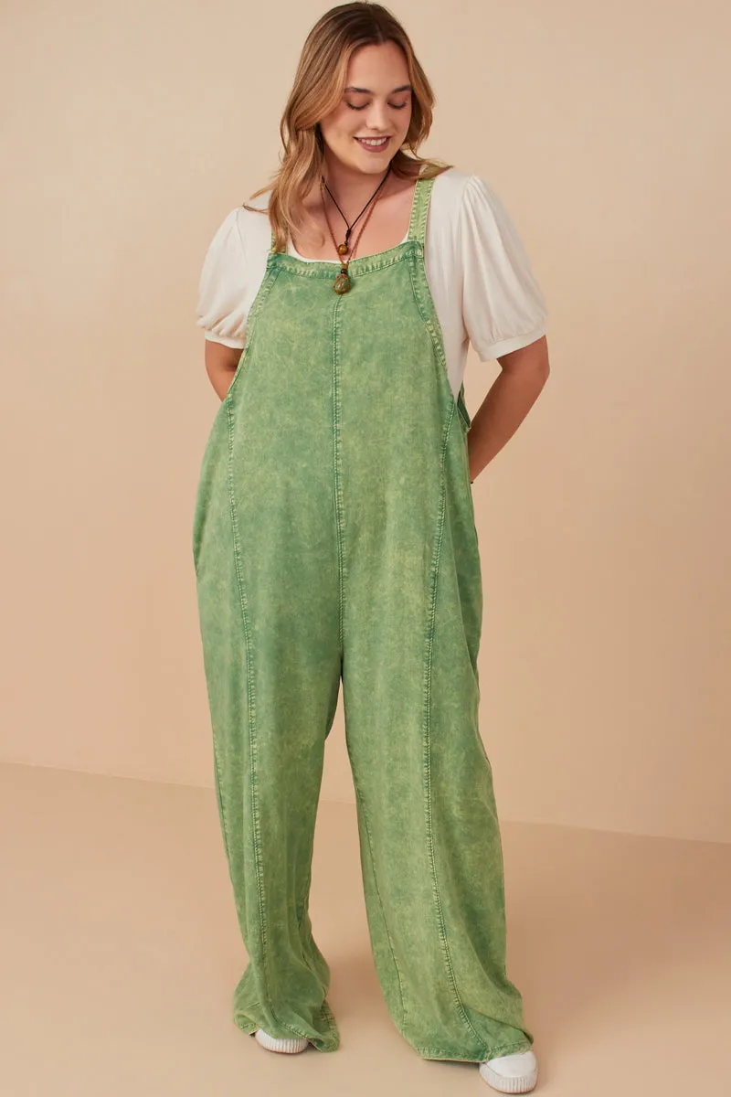 Casual Silhouette Washed Straight Leg Overall