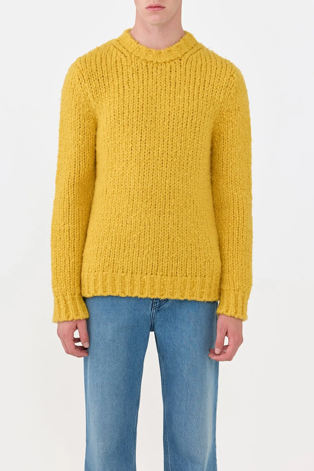 Lawrence Knit Sweater in Golden Birch Welfat Cashmere Effortless Style Soft Touch Brushed Surface