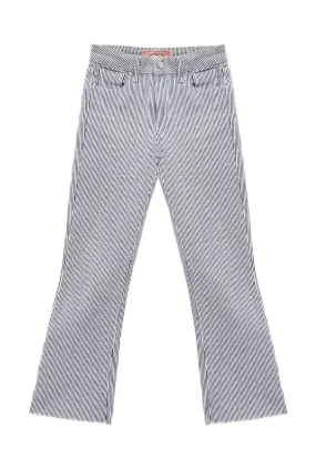 Cropped Flares - Railroad Stripe Eco Friendly Dyeing