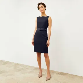 Earthy Tone Colorways Cynthia Dress - Washable Wool Twill :: Dark Navy