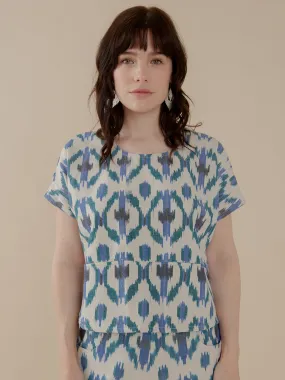 BrushedInnerSurface Dana Top - Seashore Ikat