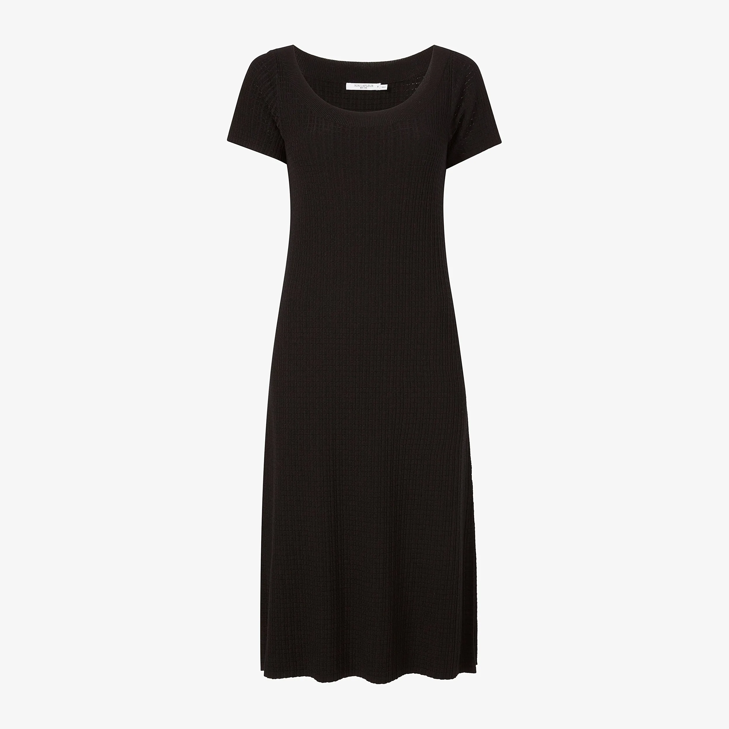 MinimalistSilhouette HighStretchElastic Danica Dress - Geo Micro Knit :: Black