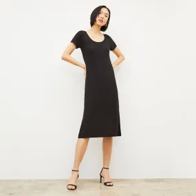 Danica Dress - Geo Micro Knit :: Black BondedSeams