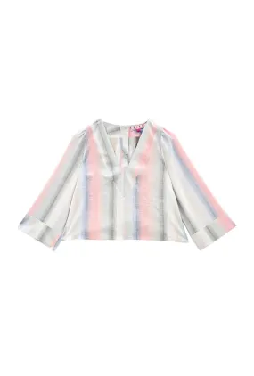 Deep V Mod Top - Lake Stripe Quick-Dry