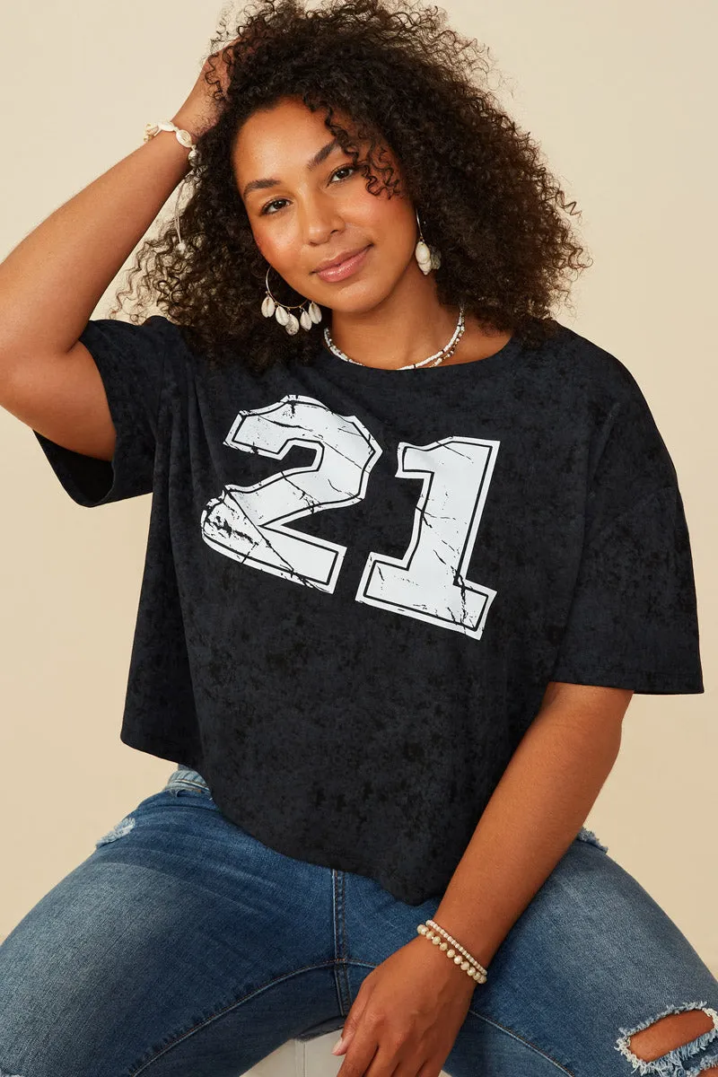 Distressed Print Washed Athletic Jersey  Top AllSeason Wearability LowProfileSeams