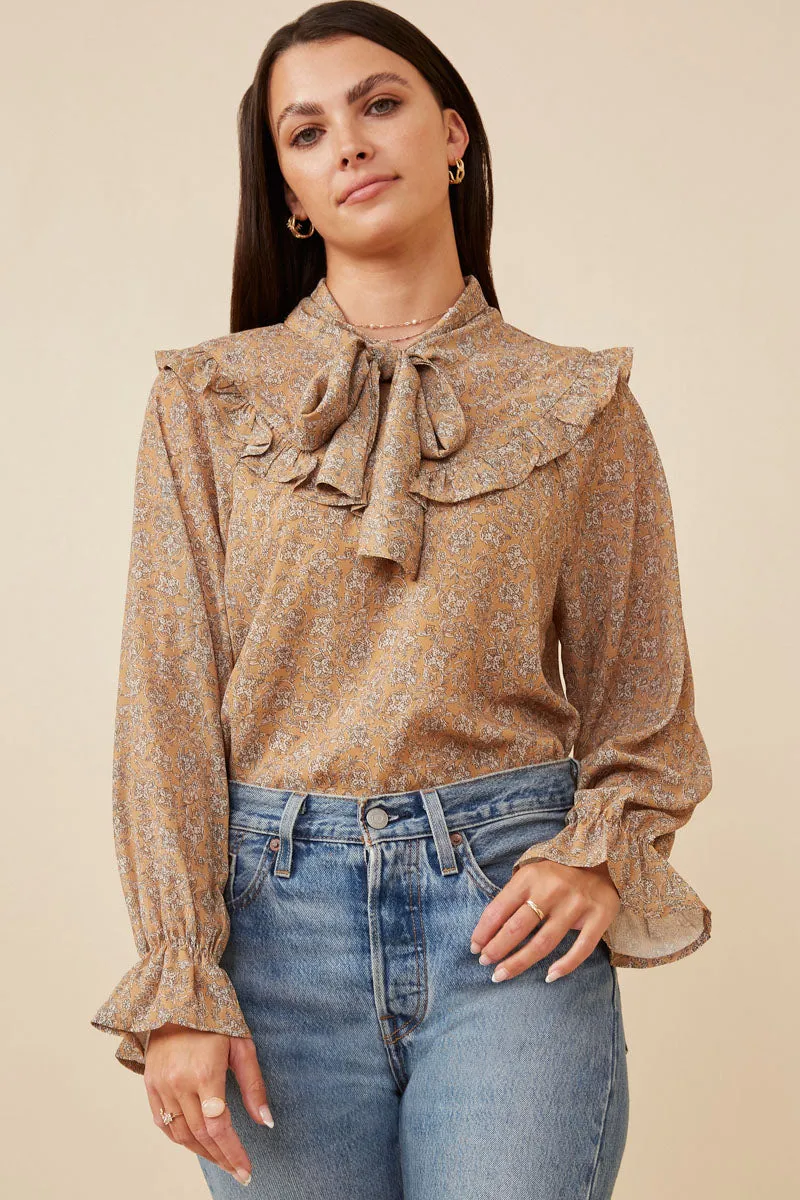 Sport Top Ditsy Floral Bib Top With Tie