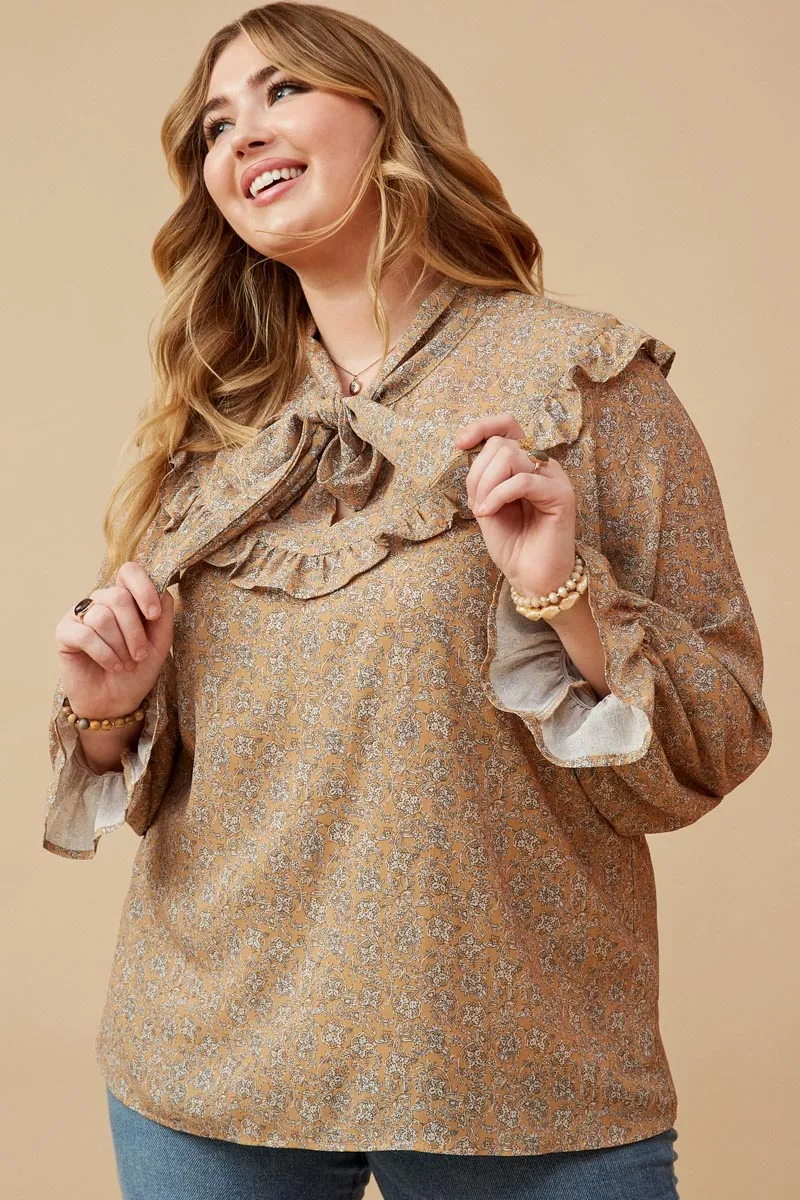 Breathable Design Ditsy Floral Bib Top With Tie