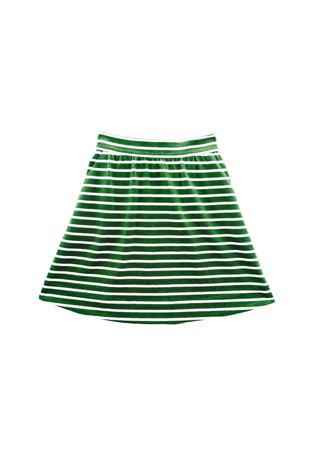 Non Clip Quick Release Closure Everyday MINI Skirt - Green Stripe Knit