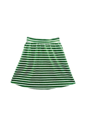 Non Clip Quick Release Closure Everyday MINI Skirt - Green Stripe Knit