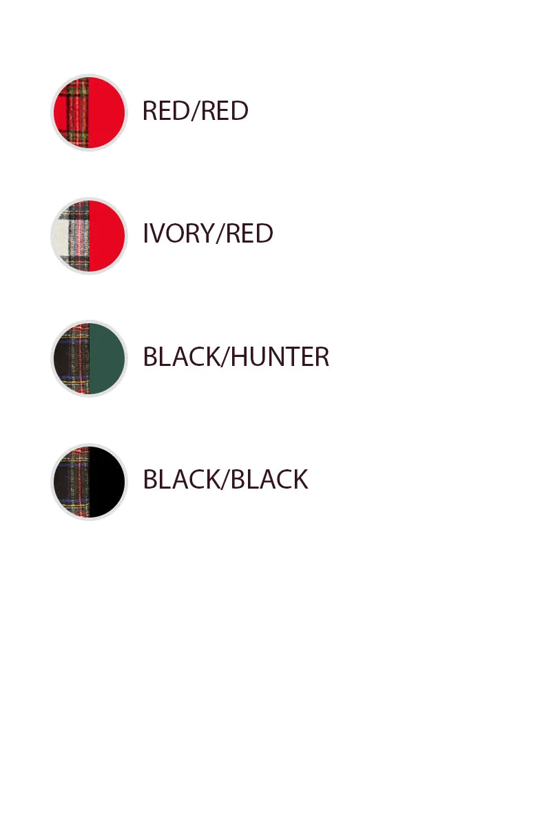 Stretchable Tailored Fit IT4688S-02 | CHRISTMAS PLAID BUTTONED COLLARED TOP WITH SWEATER