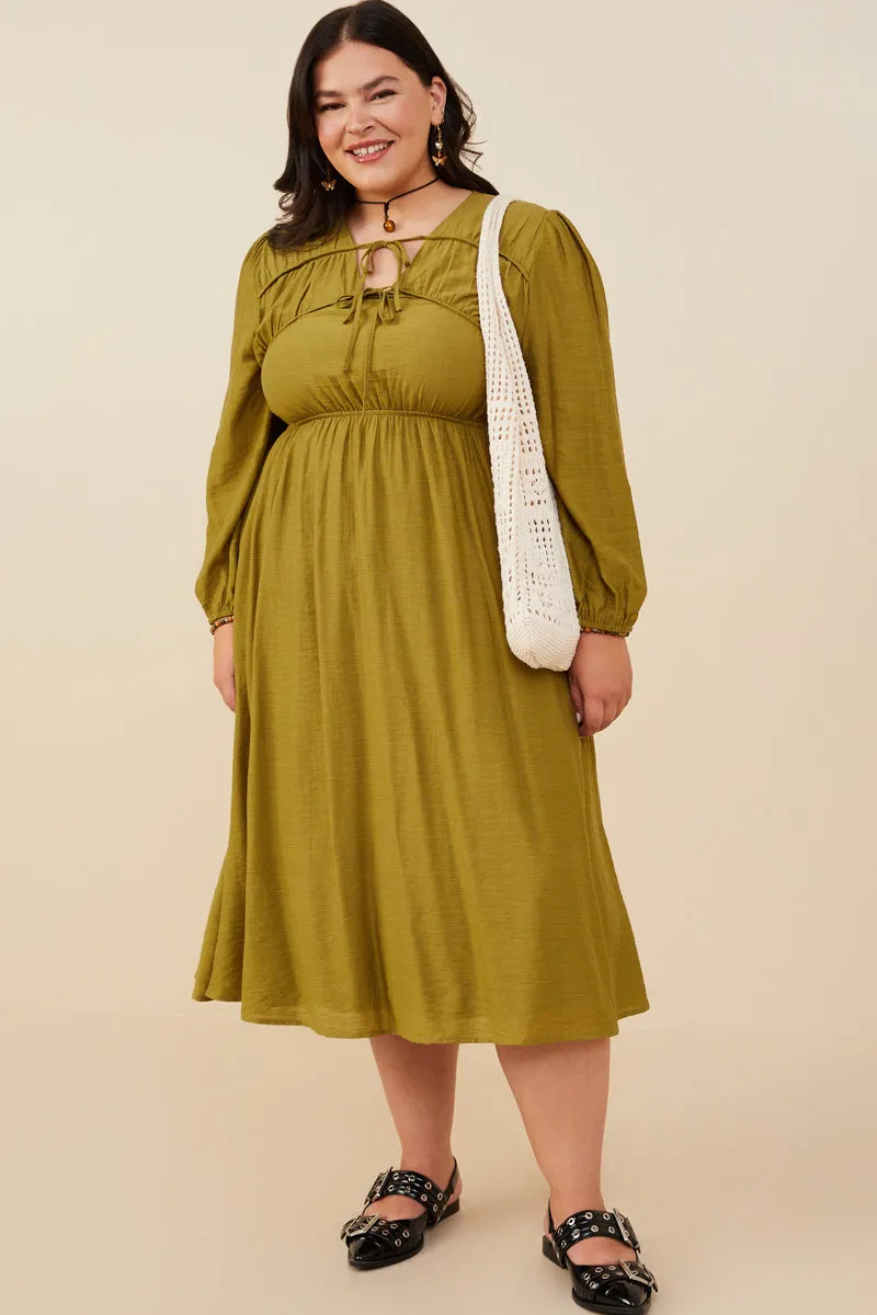 everyday elegance Rooftop-Event Double Tie Detail Long Sleeve Dress