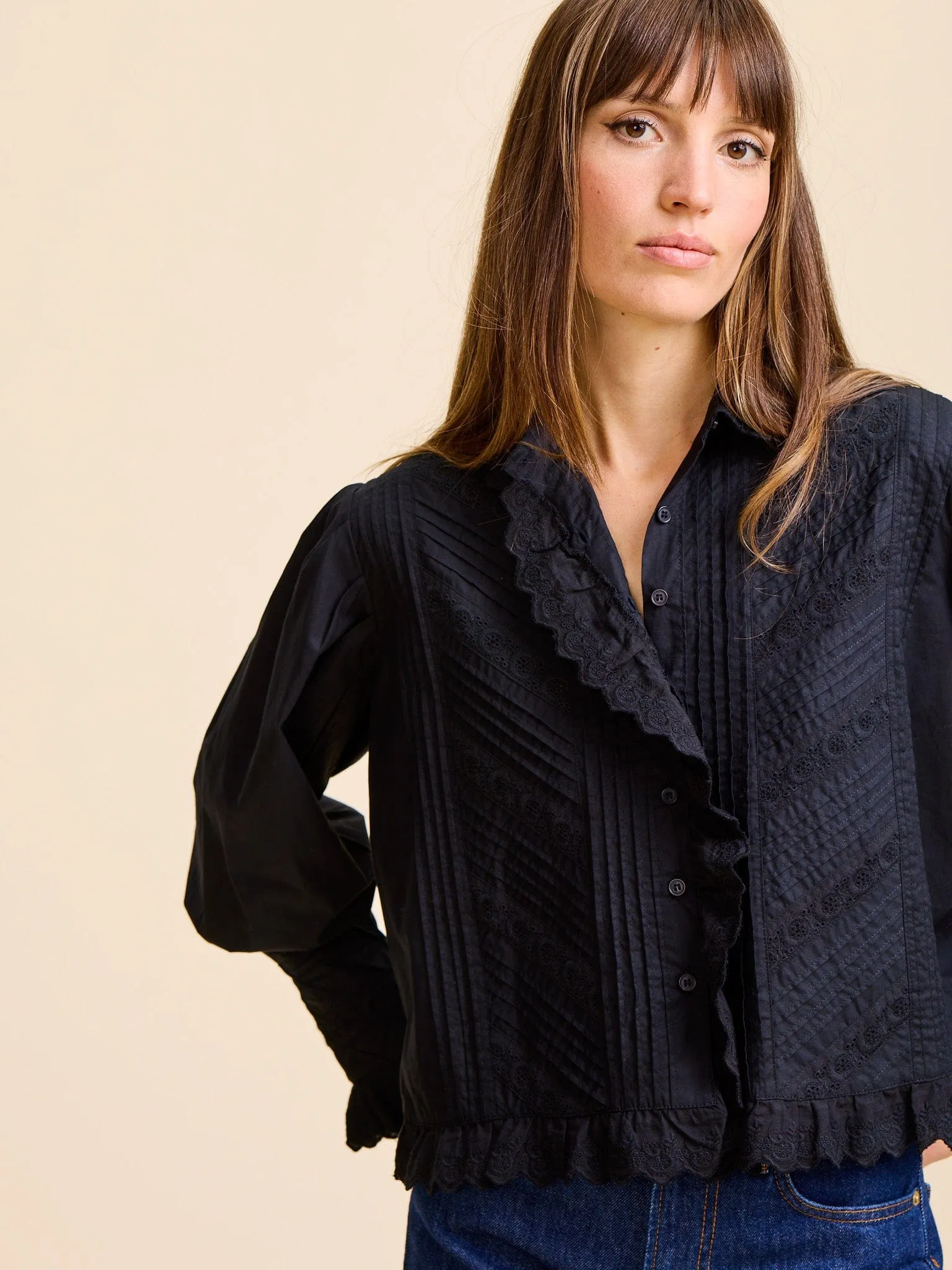 Georgina Top in Black Classic Polo Reflective Safety Accents