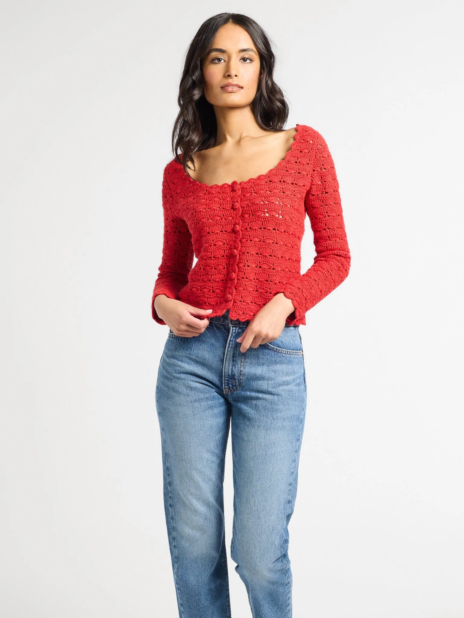 Casual dress Rosie Cardigan in Cherry