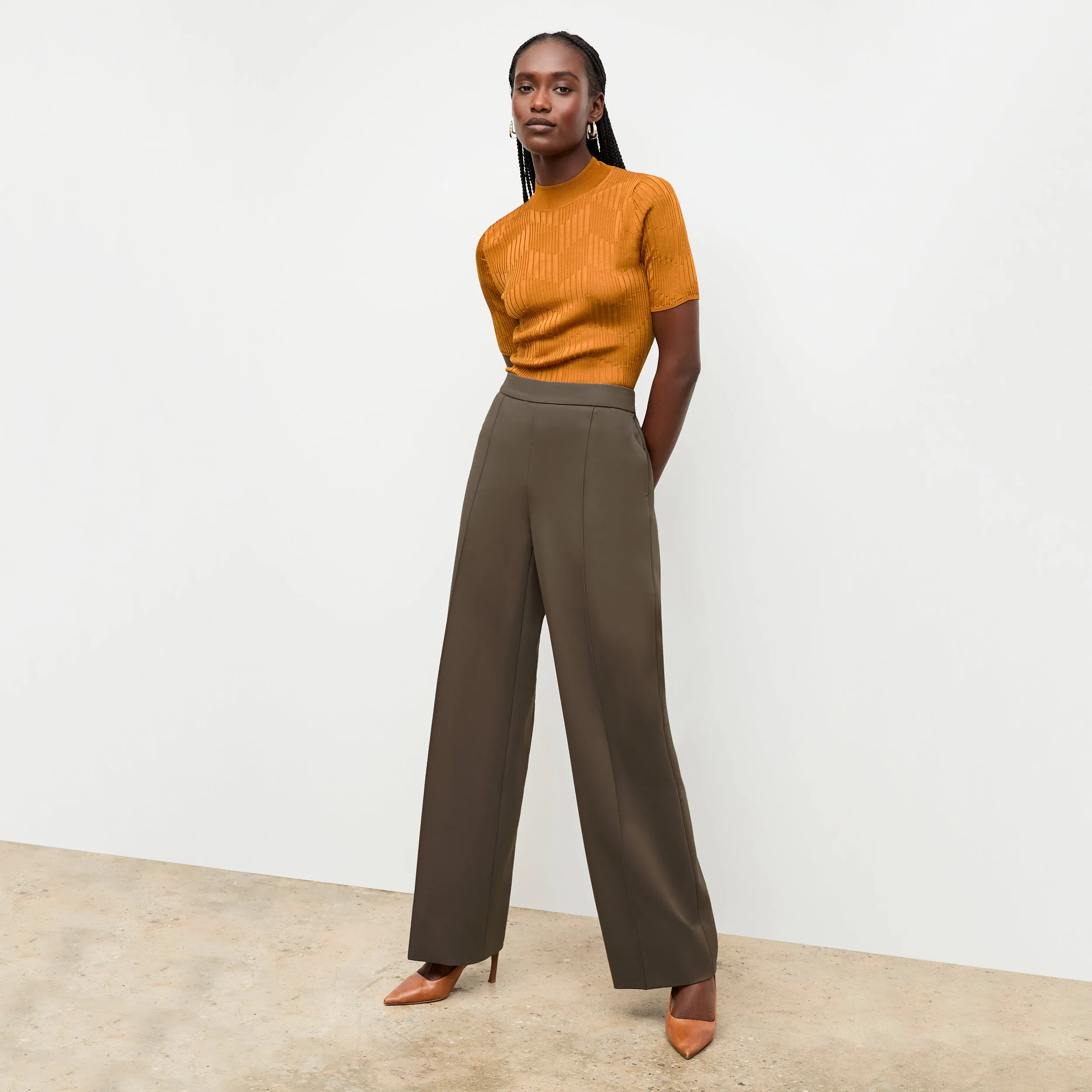 Zero Waste Cut Pattern Montean Top - Cascade Knit :: Caramel