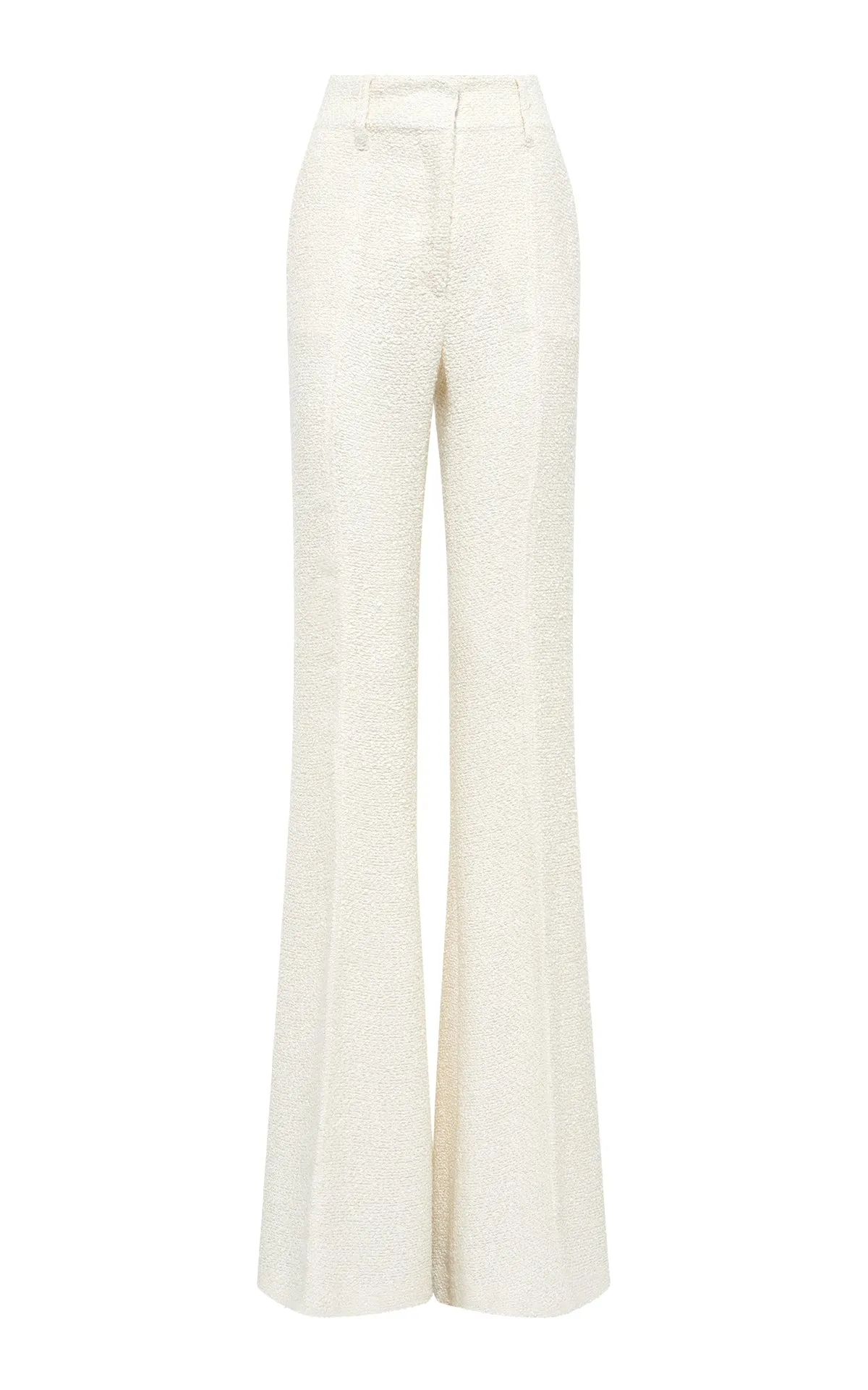 Rhein Flare Pant in Ivory Silk Boucle Sustainable Production Certified