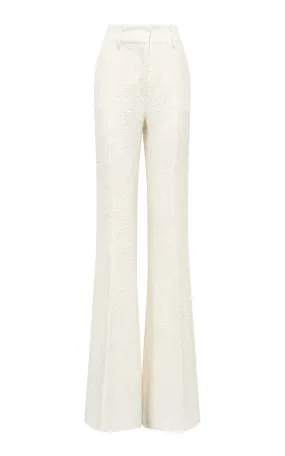 Rhein Flare Pant in Ivory Silk Boucle Sustainable Production Certified