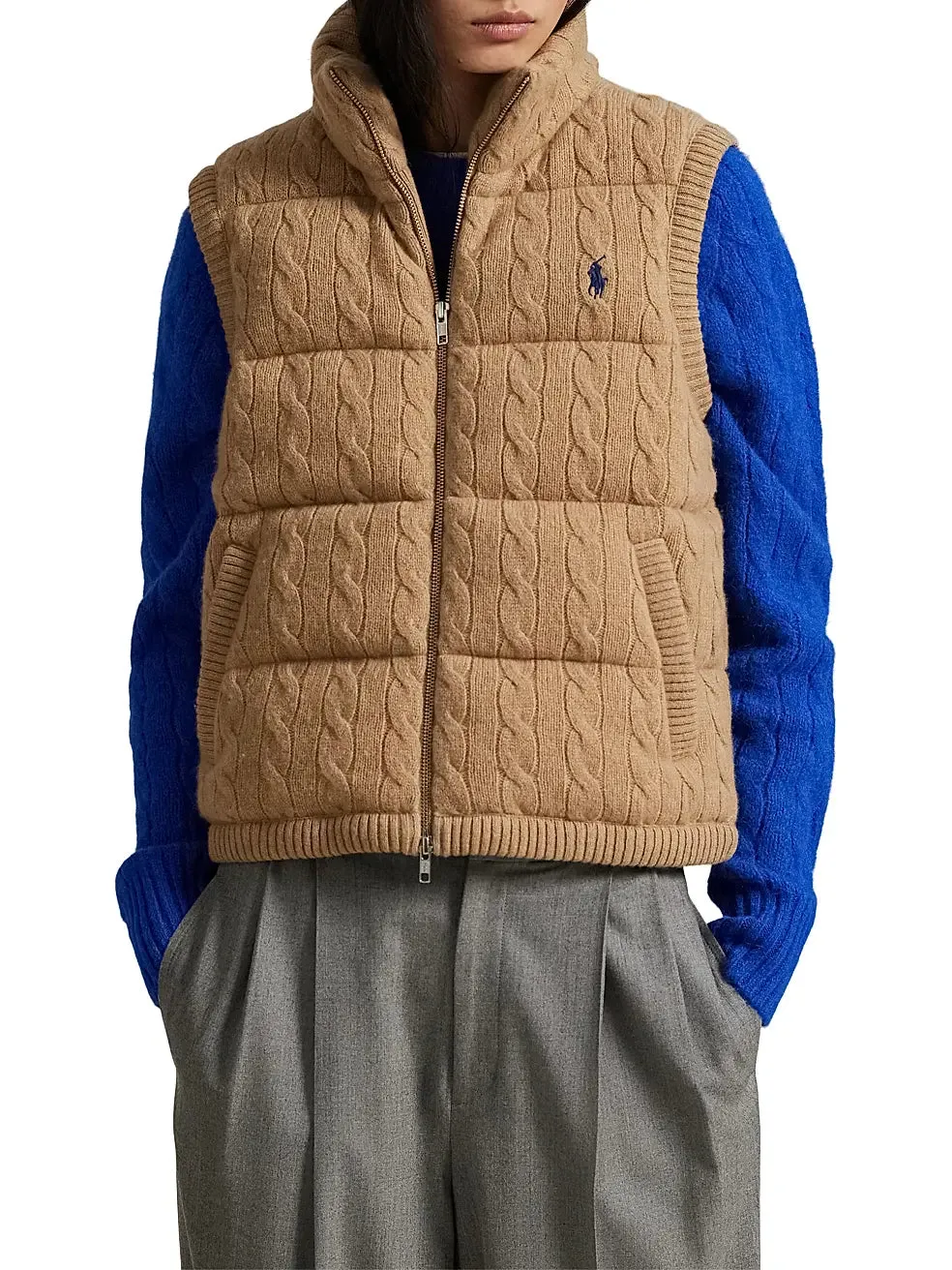 Relaxed Design Summer Polo RALPH LAUREN WOOD SWEATER PUFFER VEST