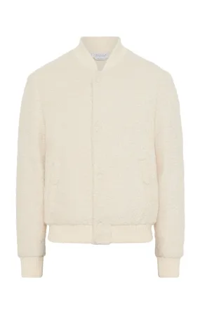 AntiPillingFinish Brandon Bomber in Ivory Recycled Cashmere Boucle
