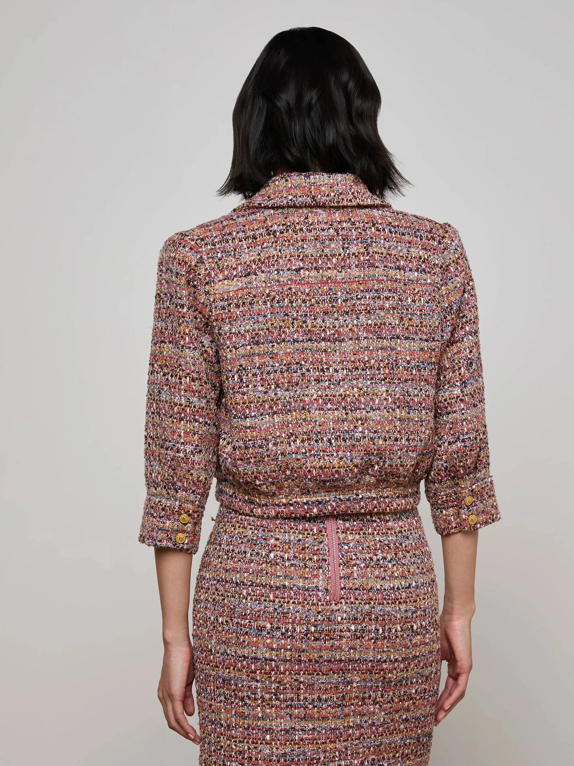 MultiDirectionalStretch L'AGENCE JIA CROP 3/4 SLEEVE JACKET