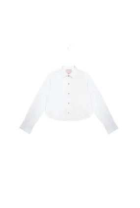 Fitted Design Mel Button Down Cropped Shirt - White